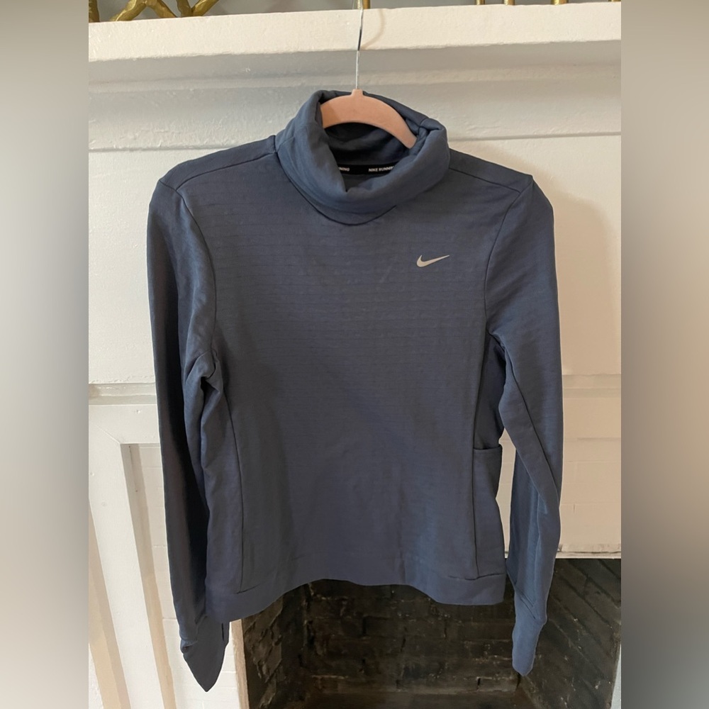 Women’s Nike Therma-Fit Turtleneck Blue Medium - Picture 2 of 7